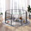 Terrain de jeu robuste pour chiens de taille moyenne avec porte, 8 panneaux, hauteur 80 cm