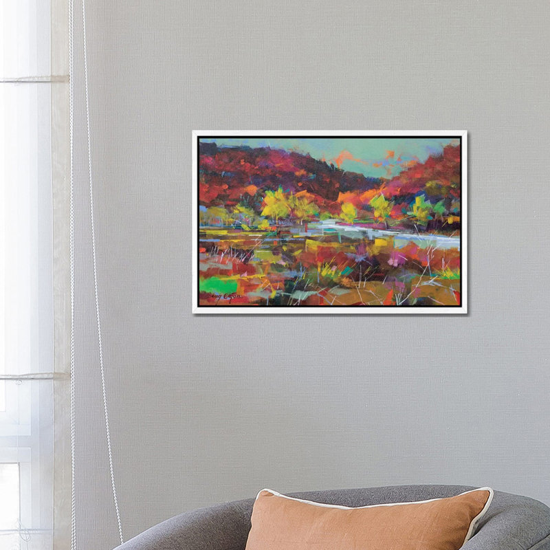 Wye Valley Memories by Doug Eaton - Painting on Canvas, 66.04 cm H x 45.72 cm W, White Framed