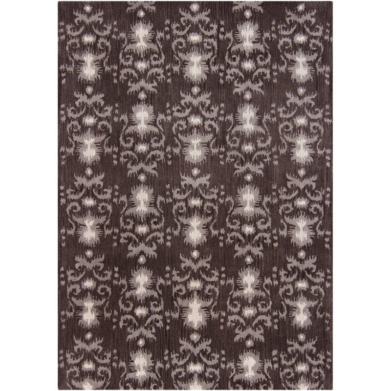 Tapis moka en laine touffeté à la main Deux Ikat, Rectangle 5 pi x 7 pi