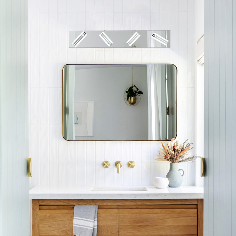 26" Modern Chrome 4-Light LED Vanity Light
