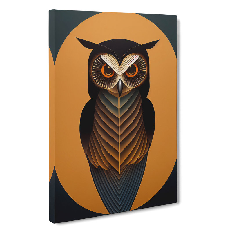Art Nouveau Owl No.2 - Wrapped Canvas Print, 50cm H x 35cm W x 3cm D