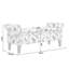 Coffret de rangement classique - Structure, tissu fleuri, compartiments spacieux, assise rembourrée ferme
