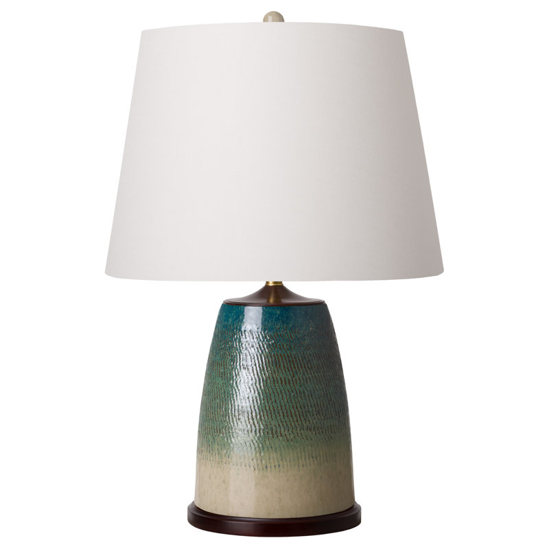 Lampe de table en duvet Winterbourne, Vert, Blanc, H 17 po x l 10 po x P 10 po