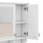 Armoire murale de salle de bain 35 po x 28 po avec miroir, armoire à pharmacie avec 3 portes et tablettes ouvertes, armoires de rangement au-dessus de la toilette-819438594