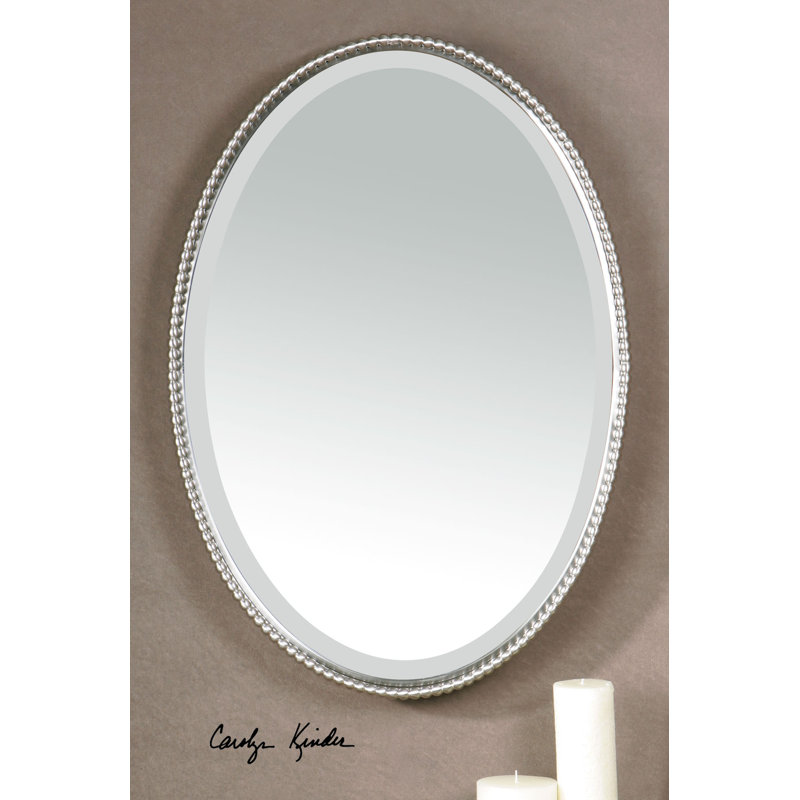 Dunigan Metal Wall Mirror, Brushed Nickel