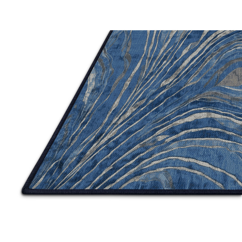 Machine Washable Gray Area Rug, Square 8'