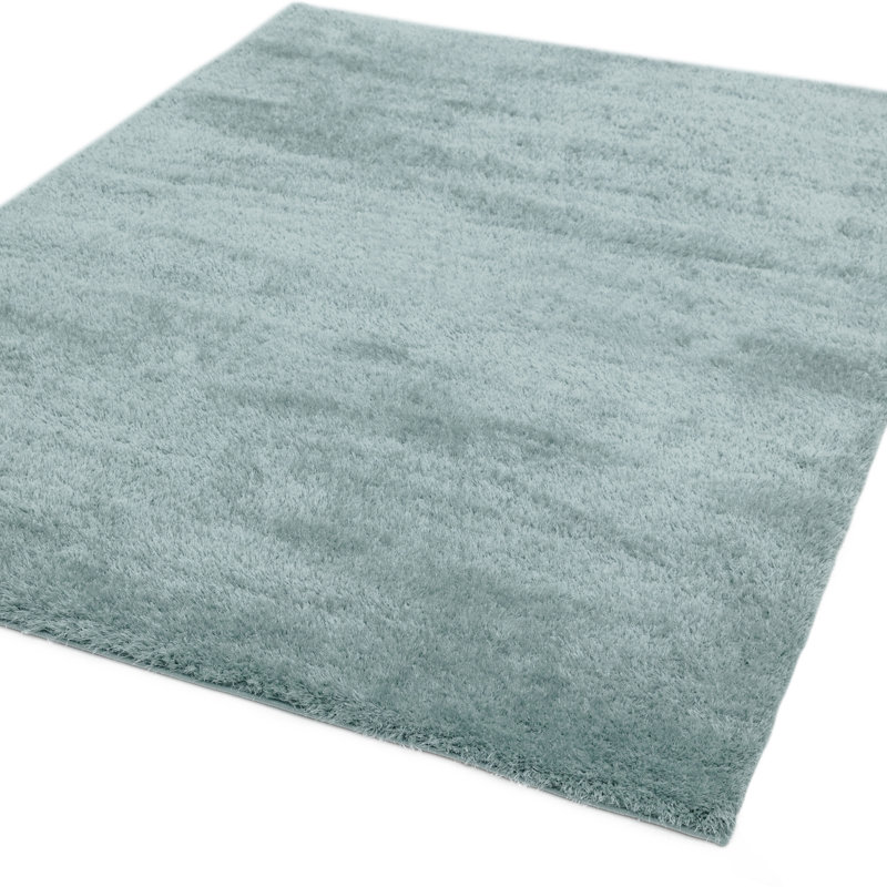 Natonia Shiny Shaggy Duckegg Blue Area Rug, Rectangle 160 x 230cm