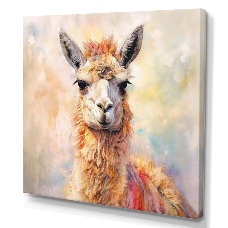 Llama Harmony I - animaux, reproduction sur toile, Toile tendue, H 30 po x l 30 po x P 1 po