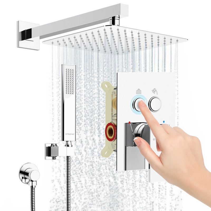 10inch Shower System With Push-button, Chrome