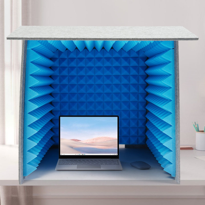 Housse de bureau 23,6 po insonorisée, Bleu/gris