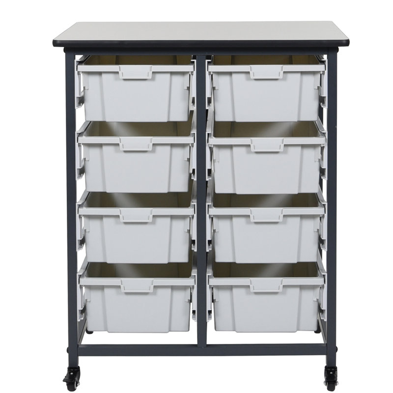 Commode de rangement 8 tiroirs Garlington, Blanc