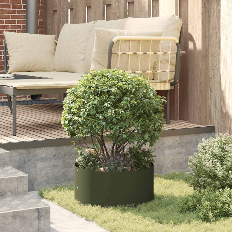 Garden Planter 20 Cm Steel, Olive Green, 20cmH x 40cmW x 40cmD