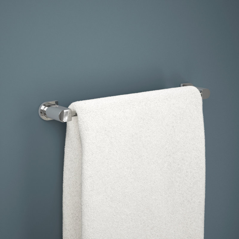 Barre à serviettes murale Xander 1, Chrome poli, H 1,69 po x L 19,93 po x P 2,98 po