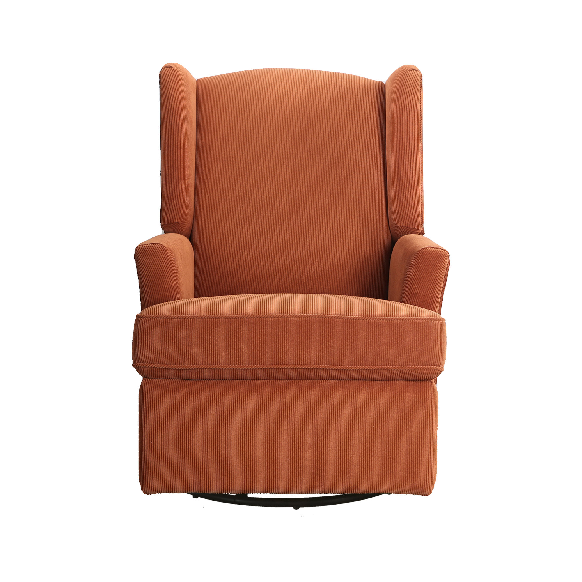 Heming Wingback Recliner Nursery Glider, Umber Polyester Blend