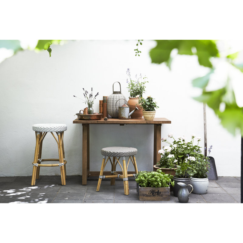 Tabouret Simone, Pois blanc / cappuccino, Tabouret de comptoir (siège d'une hauteur de 27 p