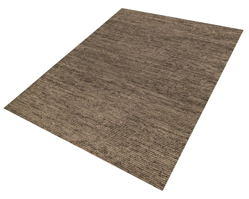 Hidden Path Striped Hand-Knotted Beige/Black/Neutral Area Rug, Rectangle 8' x 10', Brown