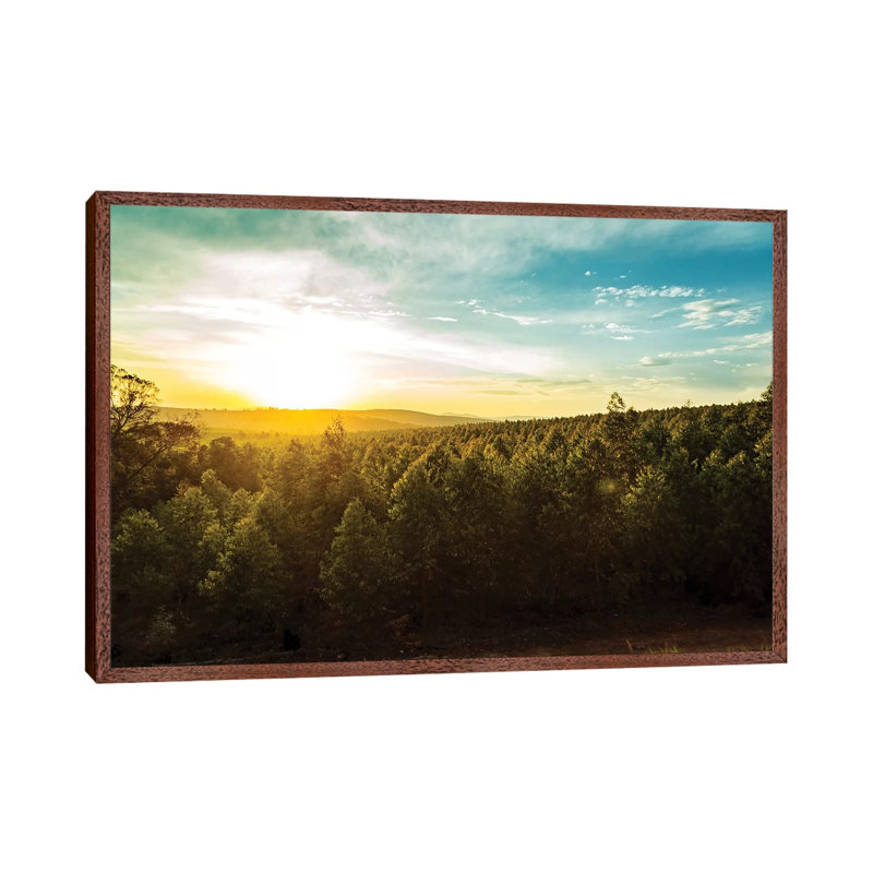 Sunset Over Trees And Hills In South Africa by Susan Richey - Gallery-Wrapped Canvas Giclée on Canvas, Classic Wood Framed