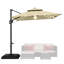 Parasol de patio en porte-à-faux à rotation décalée de 10 pi avec lumières solaires, manivelle et inclinaison pour la cour et la piscine-270345998