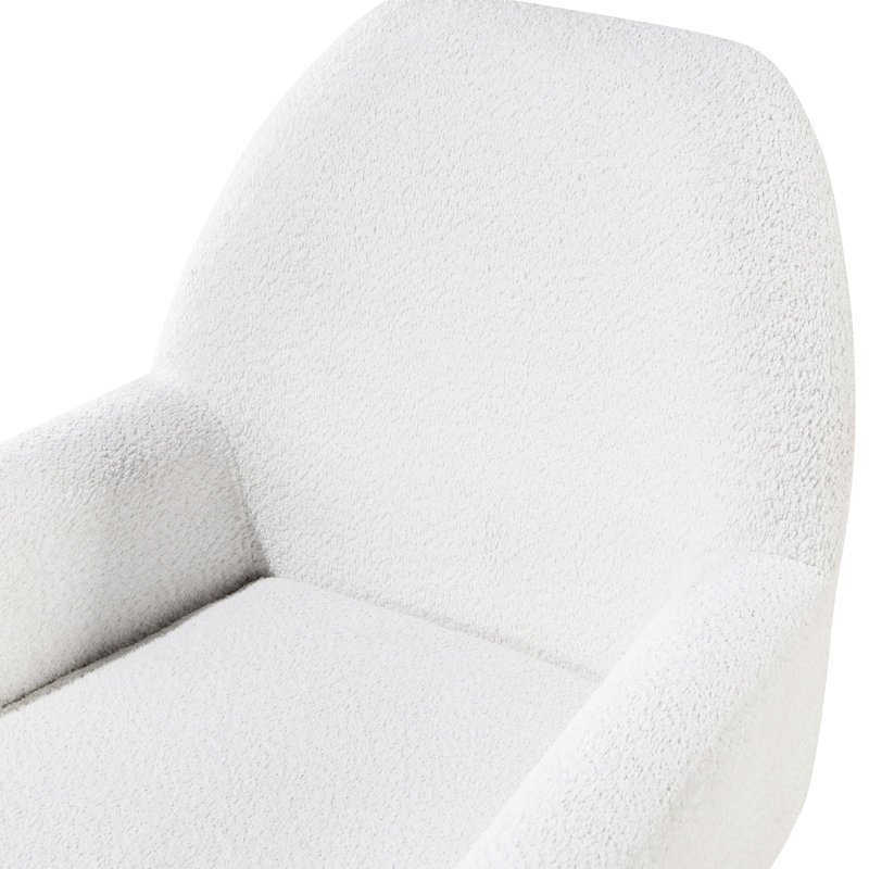 Accent Chair, Modern Design With Boucle, Foam Seat, Solid Wood Legs Boucle Upholstery, Legs, Look