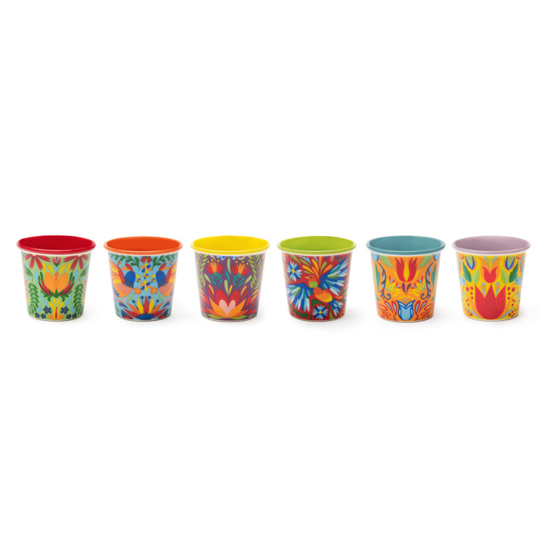 Mexican Flowers Porcelain Espresso Cup