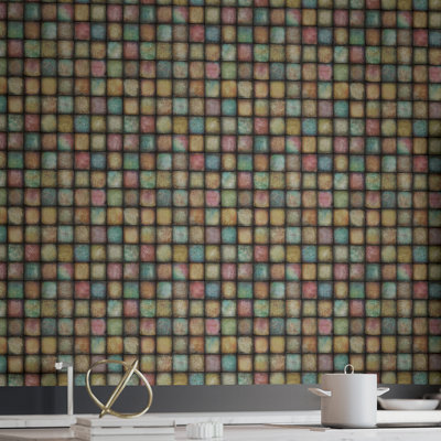 Non-Pasted Geometric Wallpaper Roll