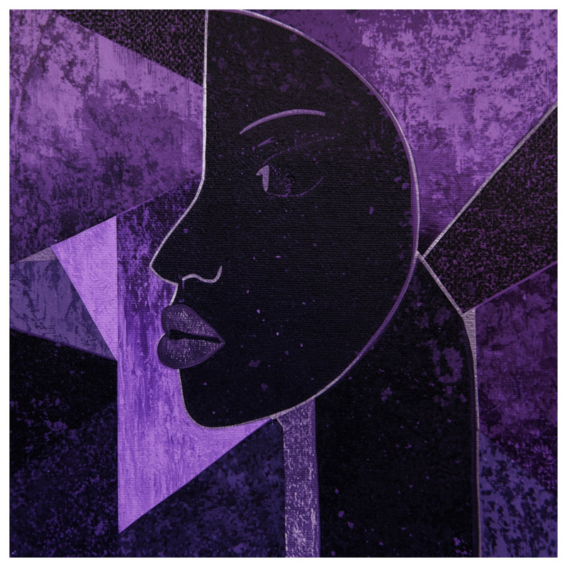 Purple Geometric Portrait Comforter, Twin