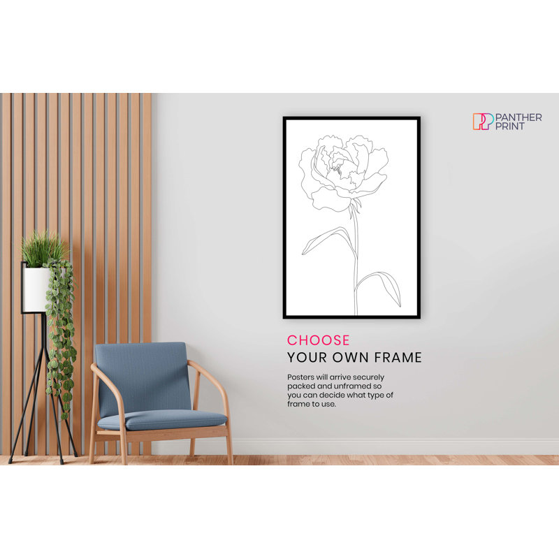 Peony Flower - No Frame Print, 46cm H x 31cm W x 0.5cm D