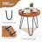20" Round Teak Wood End Table Solid Live Edge Outdoor Side Table With Metal Frame
