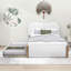 Lit plateforme double tapissier en bois avec tête de lit simple et lit gigogne Jasonn-1035002688