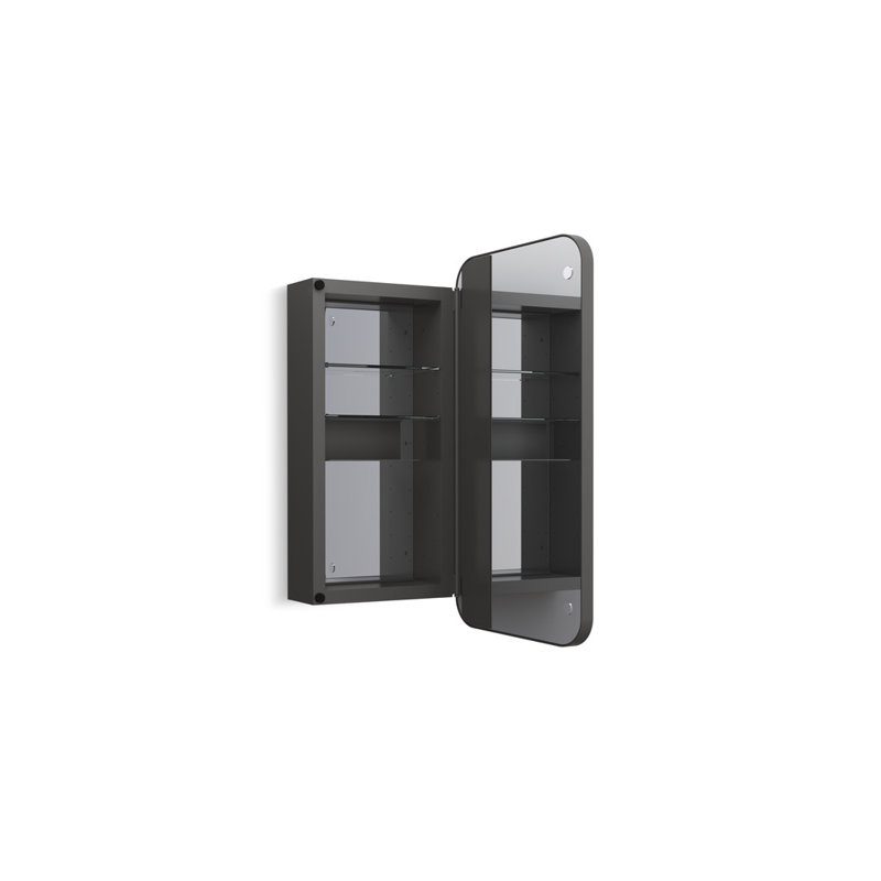 Verdera Surface Mount or Recessed Rectangular Framed Medicine Cabinet, 30" H x 12" W x 4.18" D, Matte Black