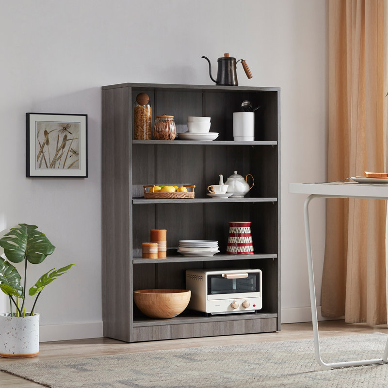 Latitude Run® Gibney Standard Bookcase, (4 Shelves) 48.03” H x 33.07” W x 11.61”D, Gray