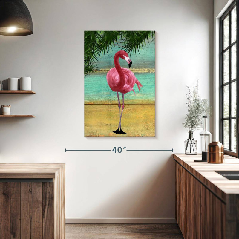 Cadre Brampt flamant rose I, H 39 po x l 26 po