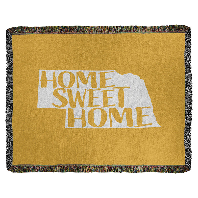 Hand Woven Throw Blanket, 60" x 80", Yellow