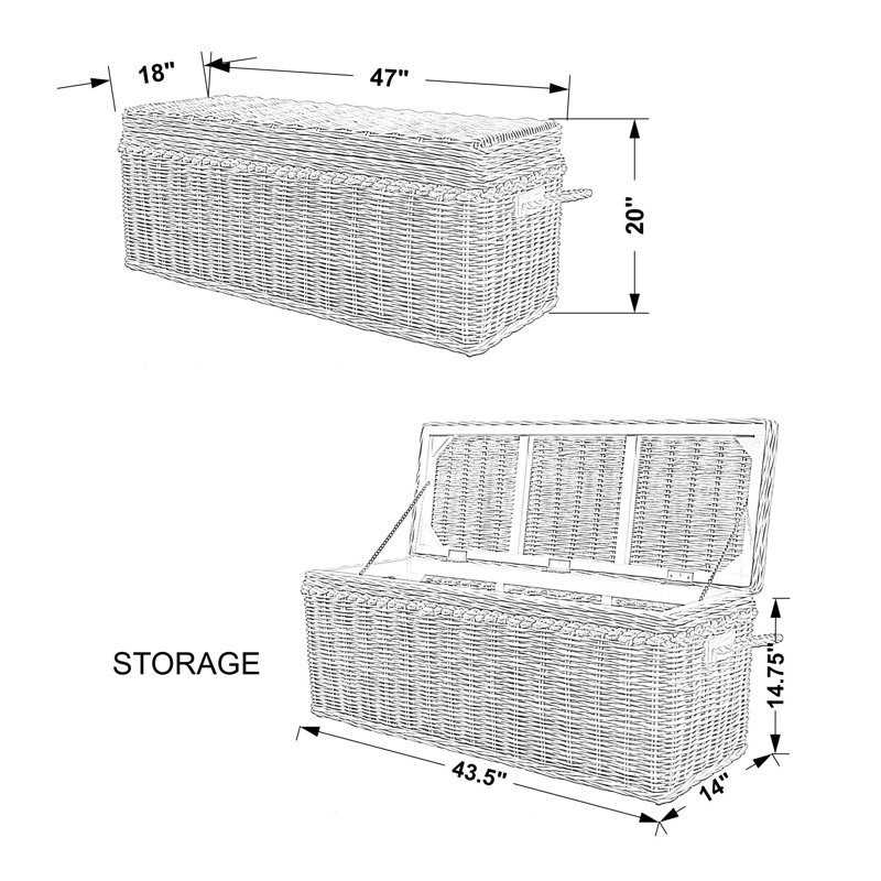 Kent Woven Wicker Storage Trunk