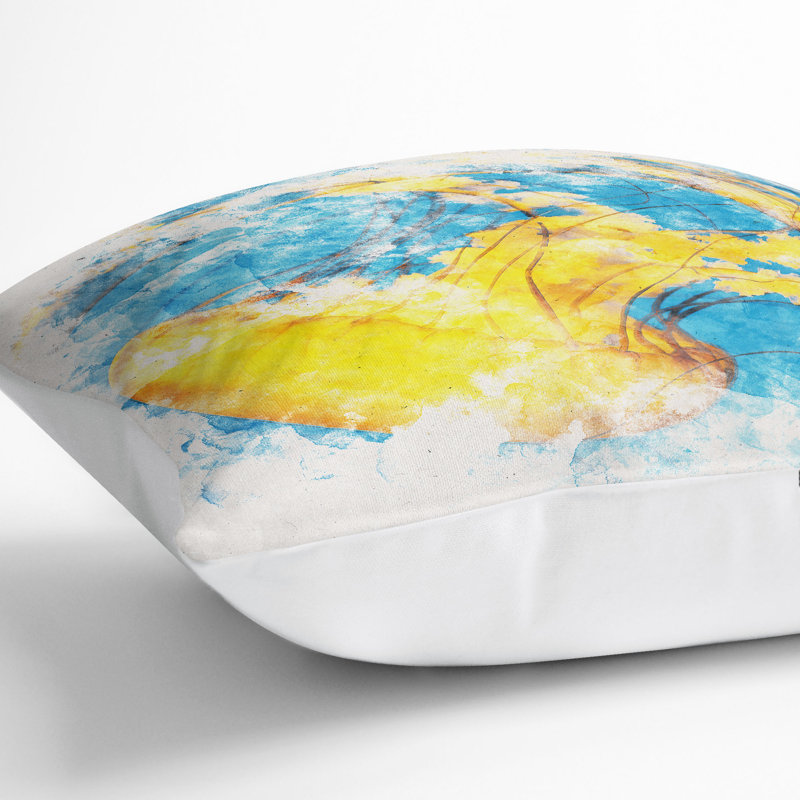 Jellyfish Cushion with Filling, 40cm H x 40cm W x 15cm D, White