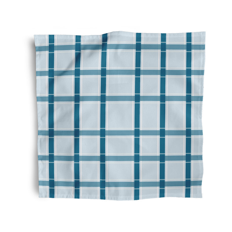 Ensemble de serviettes géométriques 4 pièces Abigail, L 18 po x L 18 po, Bleu clair / bleu sarcelle
