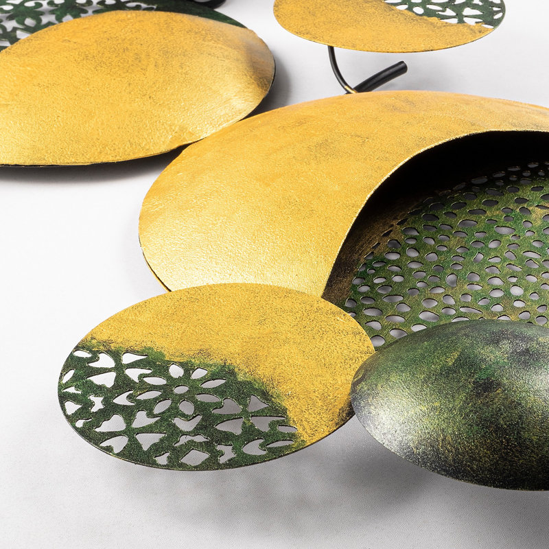 Hand-Painted Decorative Metal Wall Accessory, 26.8 x 15.7 inches | 100% Metal Construction, Thickness: 0.06 inches | Unique Color Variations, Easy Wall Mounting | Perfect for Home Décor & Artistic Touches