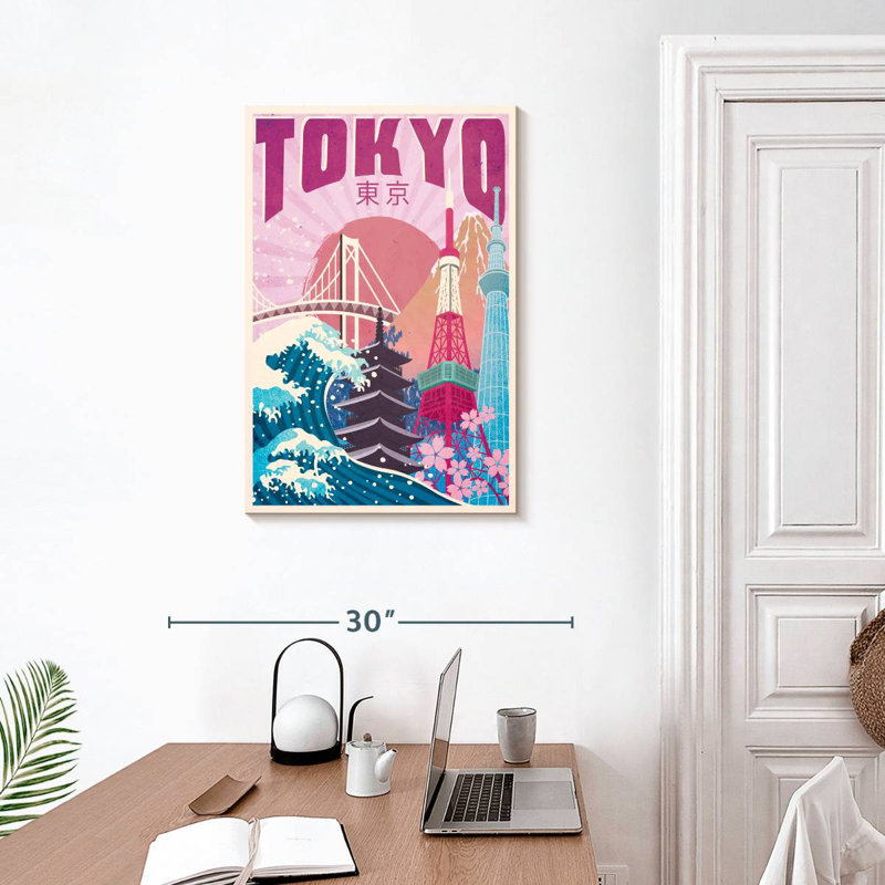 Affiche rétro de Tokyo, H 30 po x l 20 po