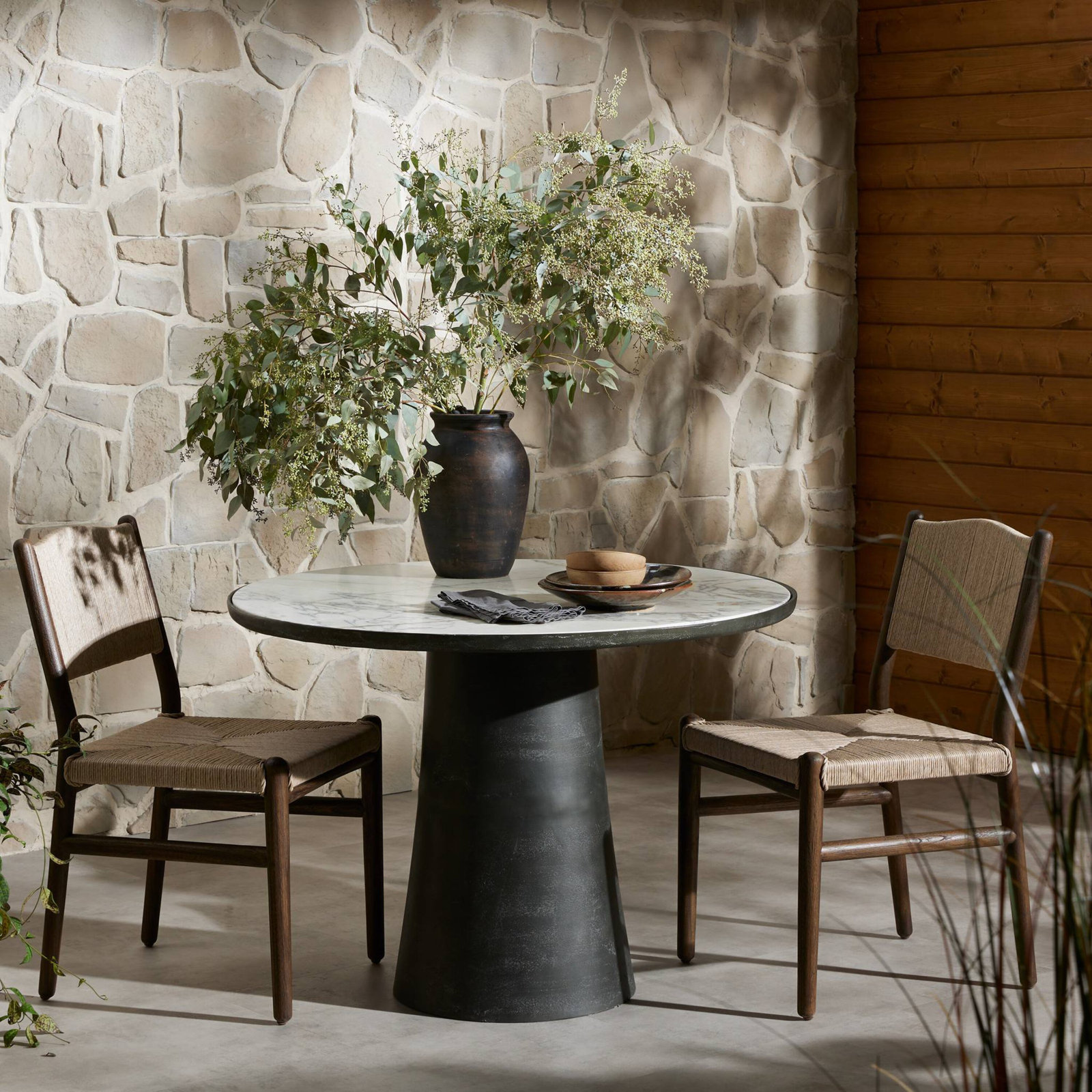 Certalich Marble Outdoor Table, 30" H x 42" W x 42" L