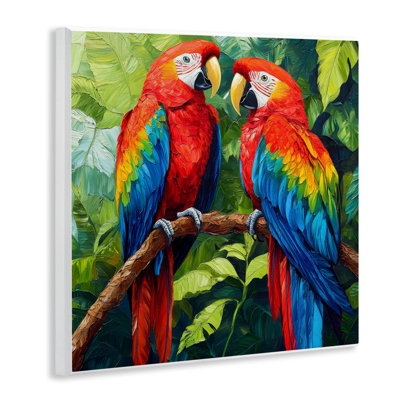 Plaque murale de perroquet tropical, design par Petal Prints Design