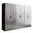 Garage Cabinet D  3 , 96 In. Width, 79 Height, Contemporary, Metallic Grey Look, Drawers, Water And Heat , 2X Thicker Edges, E0-Grade Board, Shelf System, Heavy-Duty Metal Structure Contemporary  3