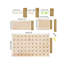 Wooden Pegboard Wall Organizer Panel, Wall-Mounted Storage with 4 Board and 12 Wood Sticks for Home