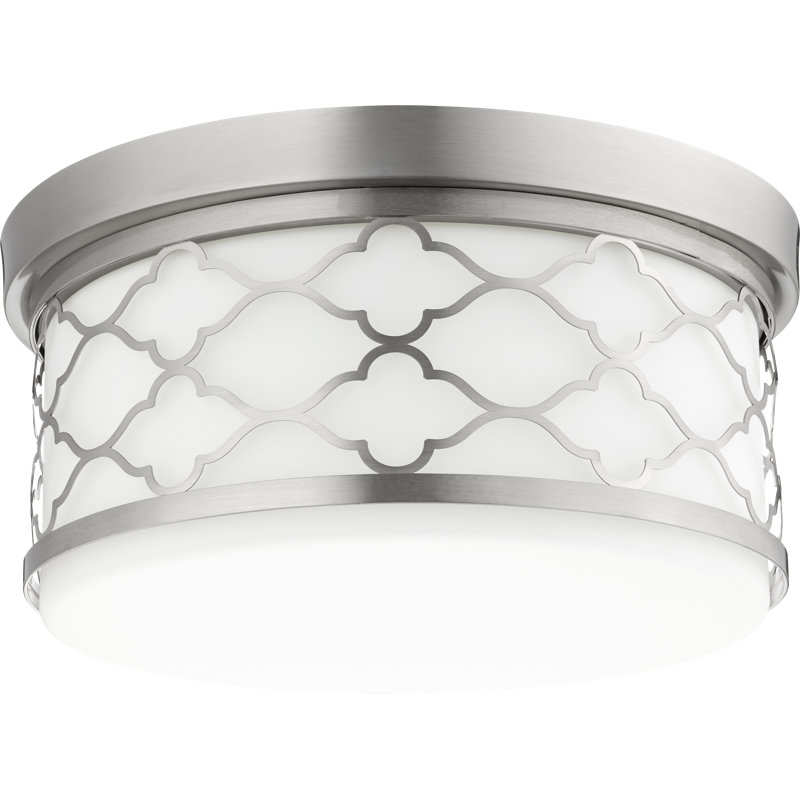 Plafonnier encastré de 14,25 po 3 lumières Ludwig, Nickel satiné