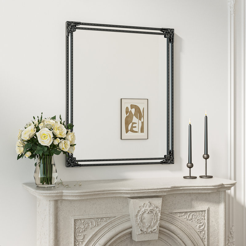 Miroir décoratif mural Berrilee, 36 po x 30 po, Noir antique