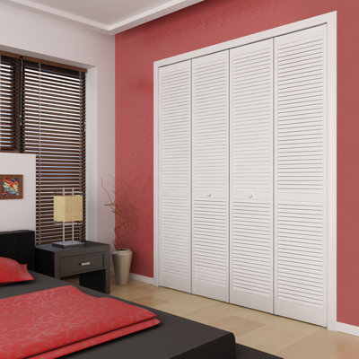 Louvered Wood Bi-Fold Door