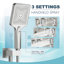 Système de douche 4 fonctions de luxe avec 3 jets de corps, fixé au mur (valve brute incluse)-84930404