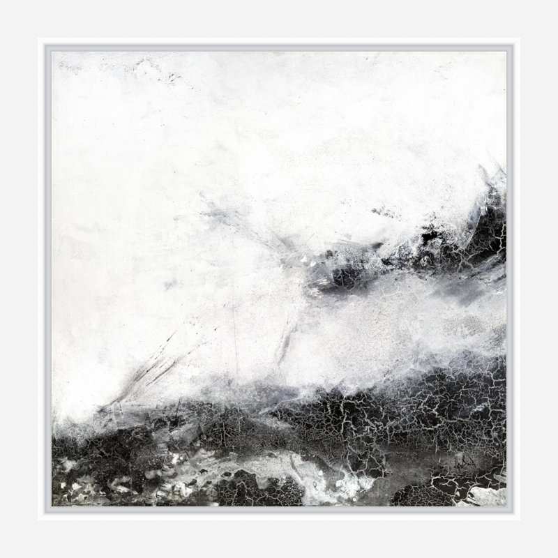 Black & Gray II - Artist Enhanced Canvas Print, 21.5" H x 21.5" W x 1.75" D, White Framed Canvas