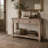 Duplin Console Table – White Washed Distressed Mango Wood with Lower Shelf (48") 