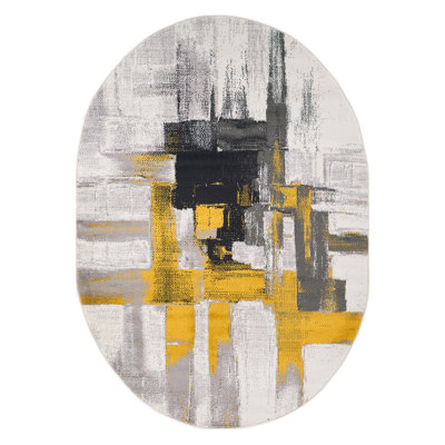 Doucette Abstract Ivory/Gold/Gray Area Rug