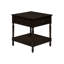 23,75 po Table d'appoint profonde avec placage brun pour la chambre à coucher et le salon, tiroir spacieux en noyer
